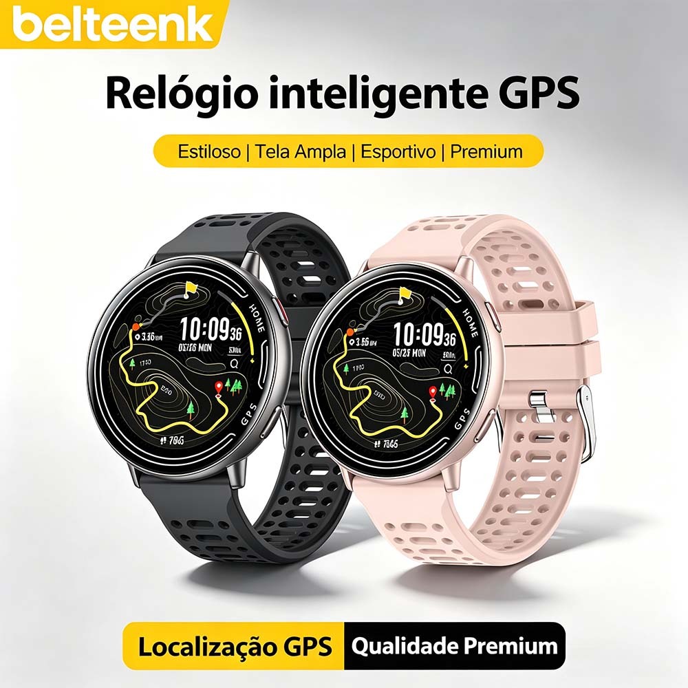 Smartwatch relogio GPS integrado masculino/feminino Belteenk 100+ esportes Compatível com Strava IP68 à Prova de água