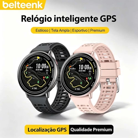 smartwatch relogio GPS integrado masculino/feminino Belteenk 100+ esportes Compatível com Strava IP68 à Prova de água