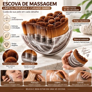 Kit com 1 unidades  nesta escova de massagem facial extragrande! Ideal para as bochechas e o cont massageador