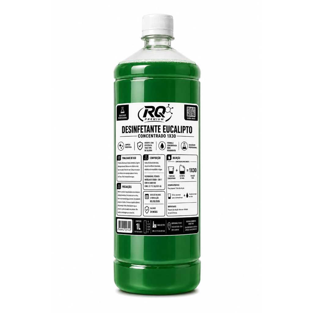 Desinfetante Concentrado Eucalipto — 1 Litro rende até 30 Litros