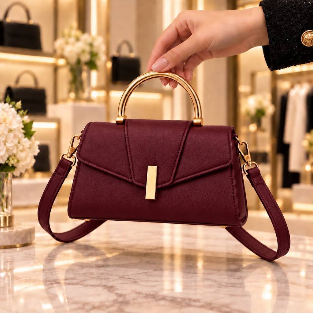 Bolsa Feminina Transversal Media Com Alça De Mao Moderna