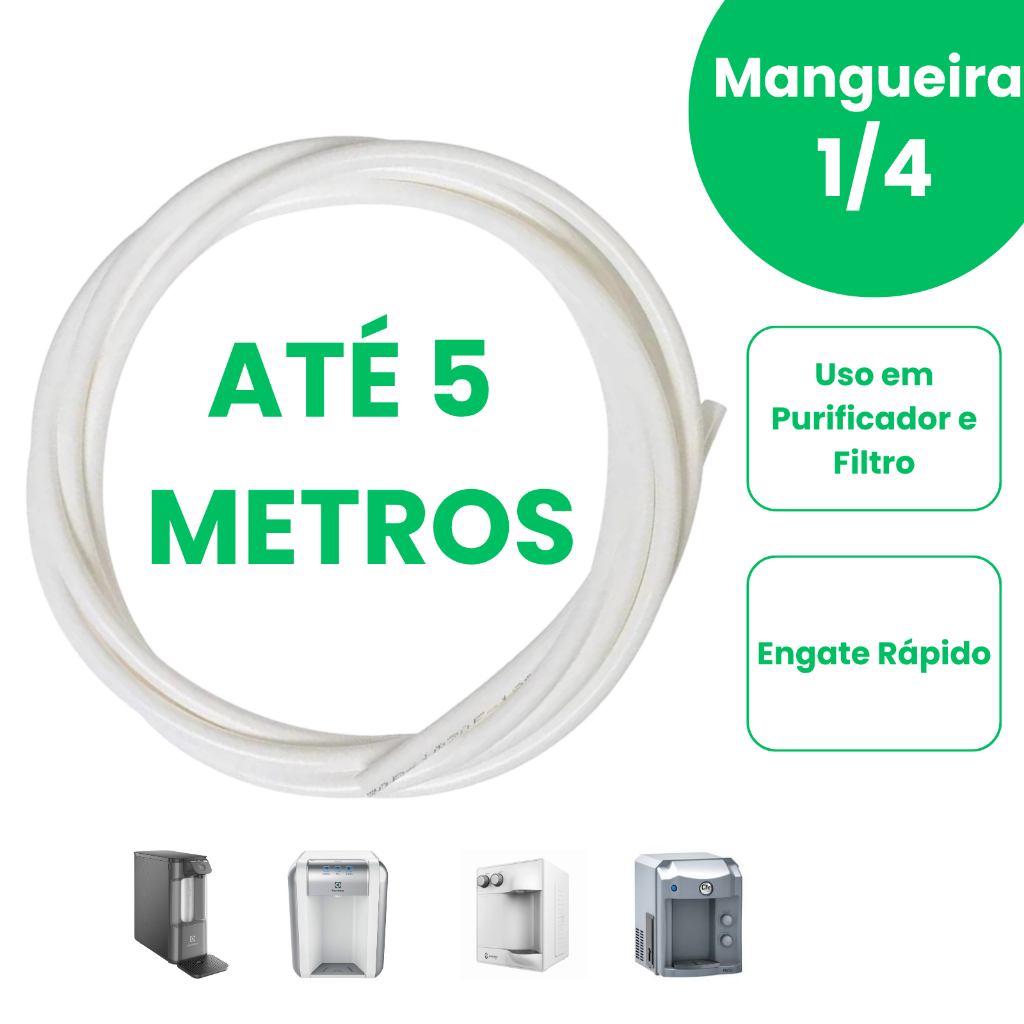 Mangueira Para Purificador de Água Galão Bomba Eletrônica Branca 1 a 5m | Serve em Diversos Modelos