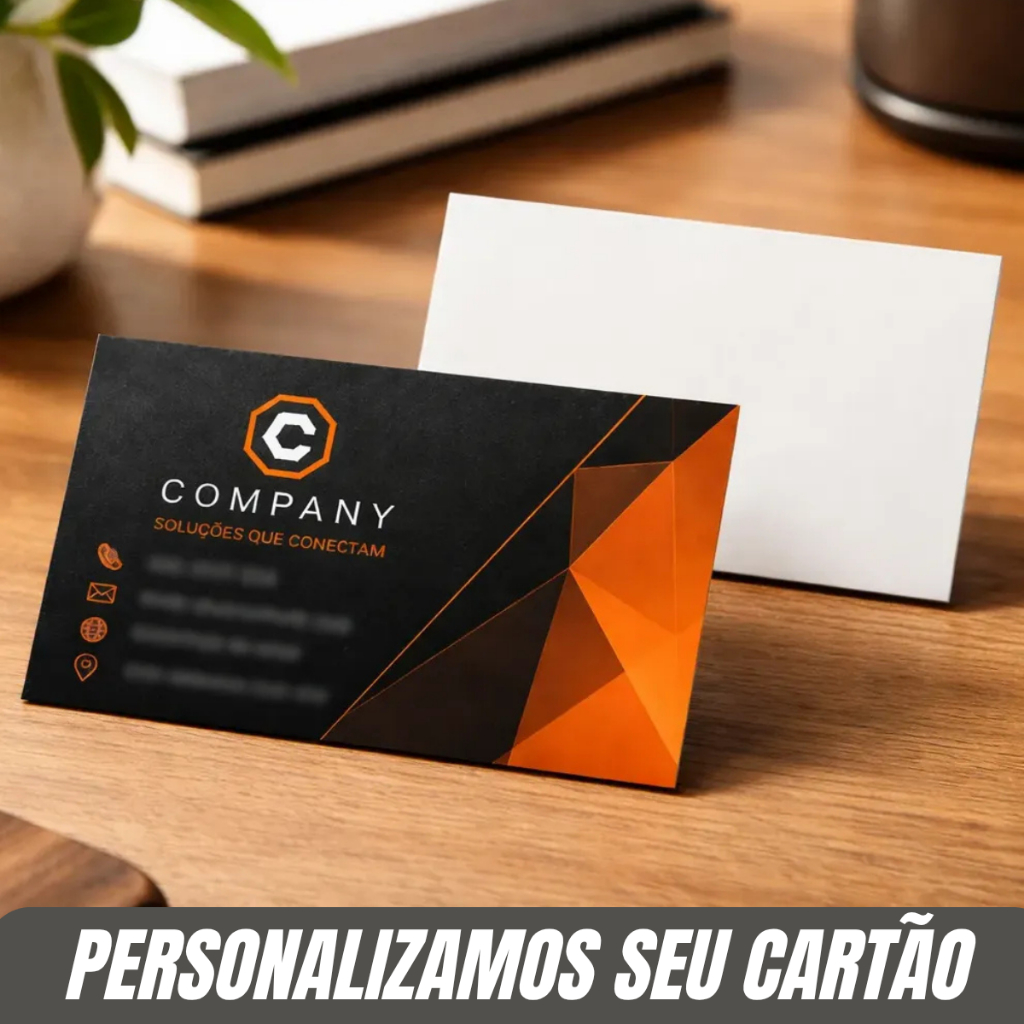 1000 Cartão De Visita Couchê 300g Impressão Frente Verniz F Personalizado