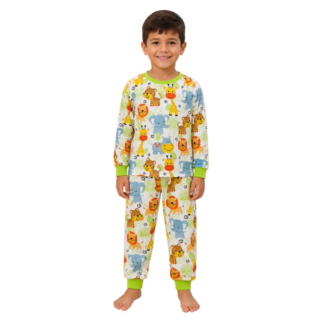 Kit 3 Pijamas Infantil Masculino Manga Longa em Suede Estampado Sortidos Confortável Menino 1 a 8 Anos