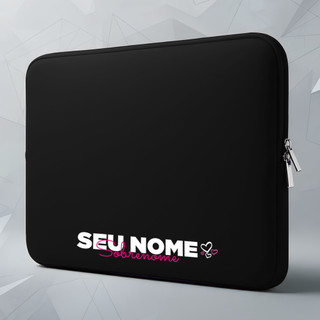 Capa Case Pasta Maleta Notebook Macbook Personalizada Neoprene 17.3/15.6/14.1/13.3/12.1/11.6/10.1 Nome - Sobrenome
