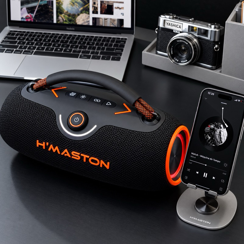 Caixa de Som Boombox H`Maston TN910 Original Alta Potência Bluetooth Speaker