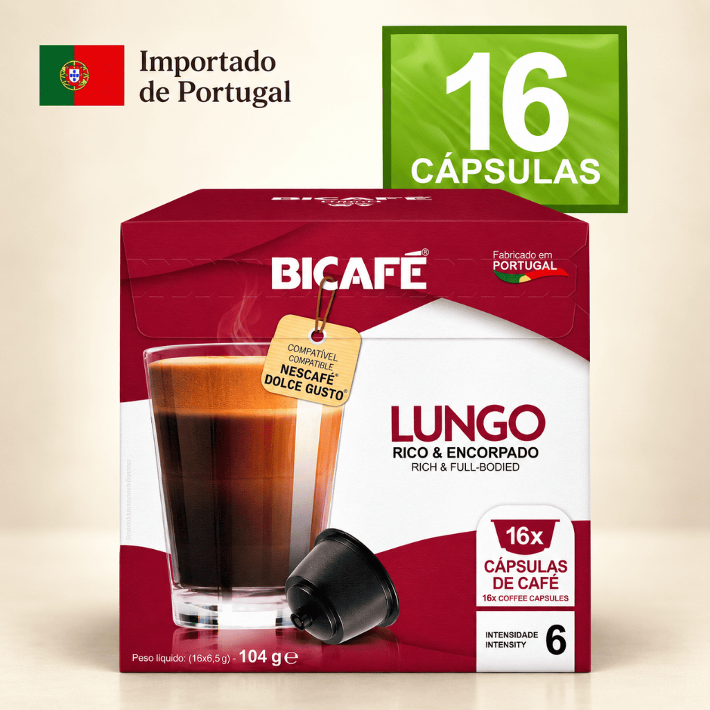 Cápsula Café Lungo Bicafé Compatível Máq. Dolce Gusto 16 Cápsulas Intensidade 6