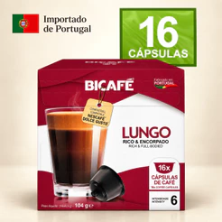 Cápsula Importada Café Lungo Bicafé Compatível Maquinas Dolce Gusto 16 Cápsulas Importadas Intensidade 6
