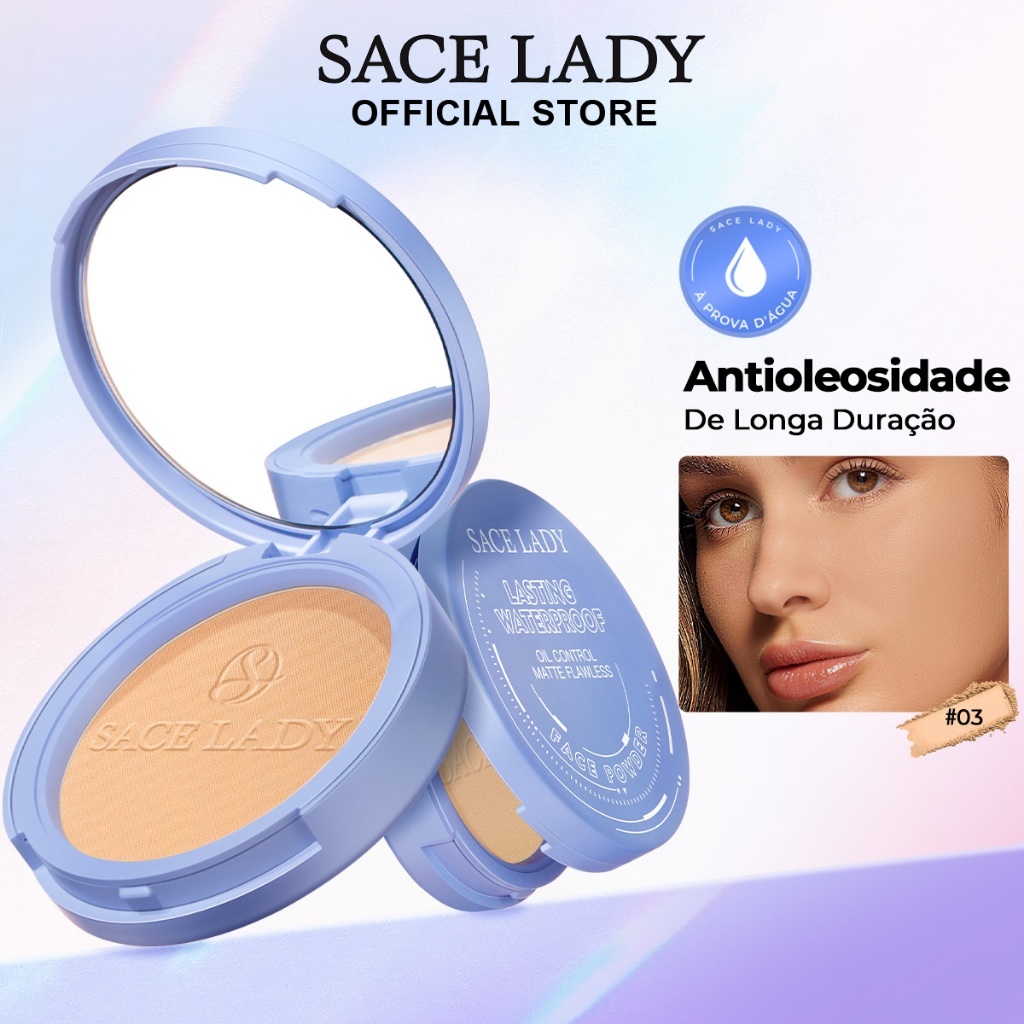 Pó Compacto SACE LADY Controle De Óleo Maquilhagem De Longa Duração Pó solto