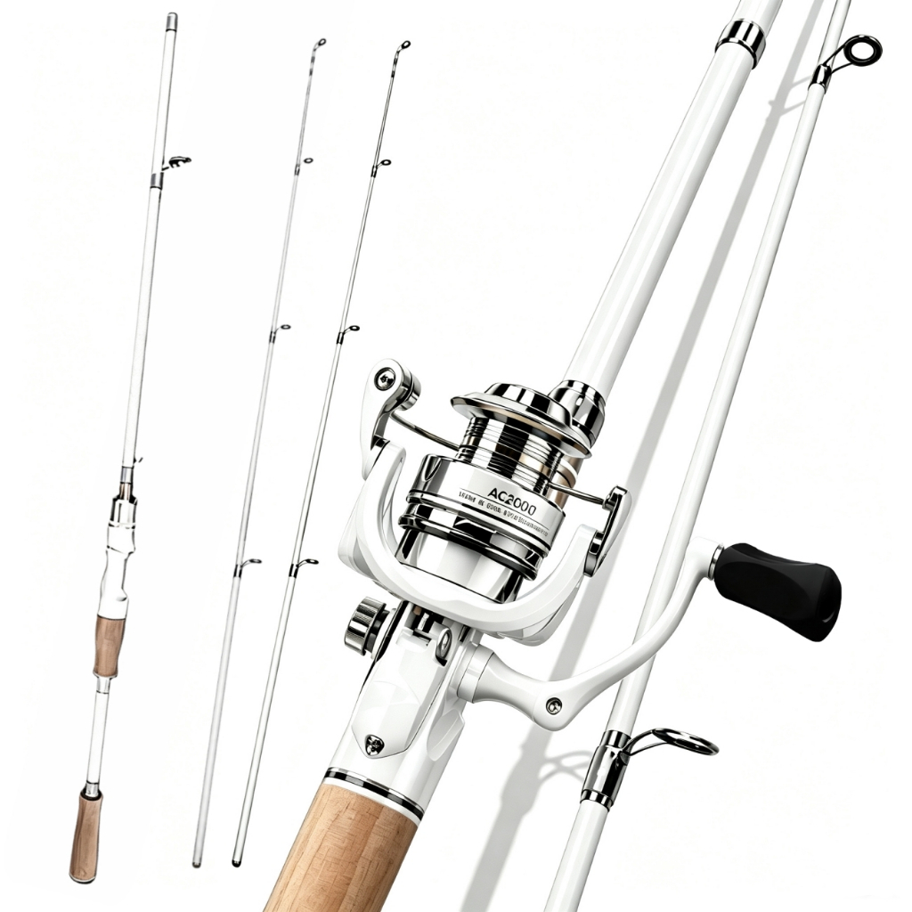 Kit Vara Lure Carbono + Molinete De Pesca De Metal EVA Max Arraste 10kg Cana Em Água Salgada Relação 5.2:1,18+1 Rolament