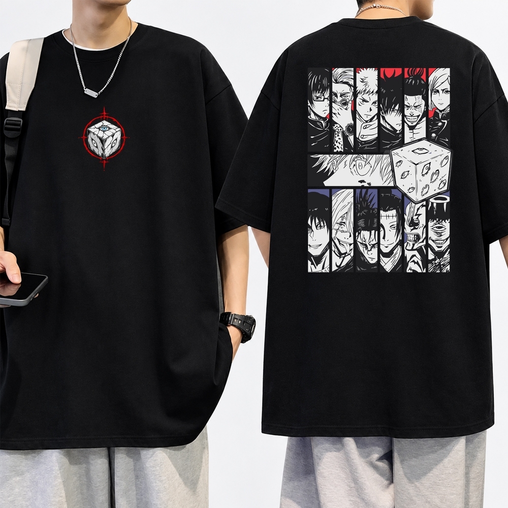 Camiseta Jujutsu Kaisen Anime Personagens Estampada Geek Unissex 100% Algodão Plus Size Várias Cores