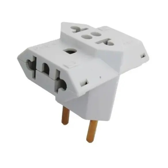 10 e 20x Adaptador Tomada Universal Benjamin "T" 10A - 20A Branco e Preto Distribuidora Galante