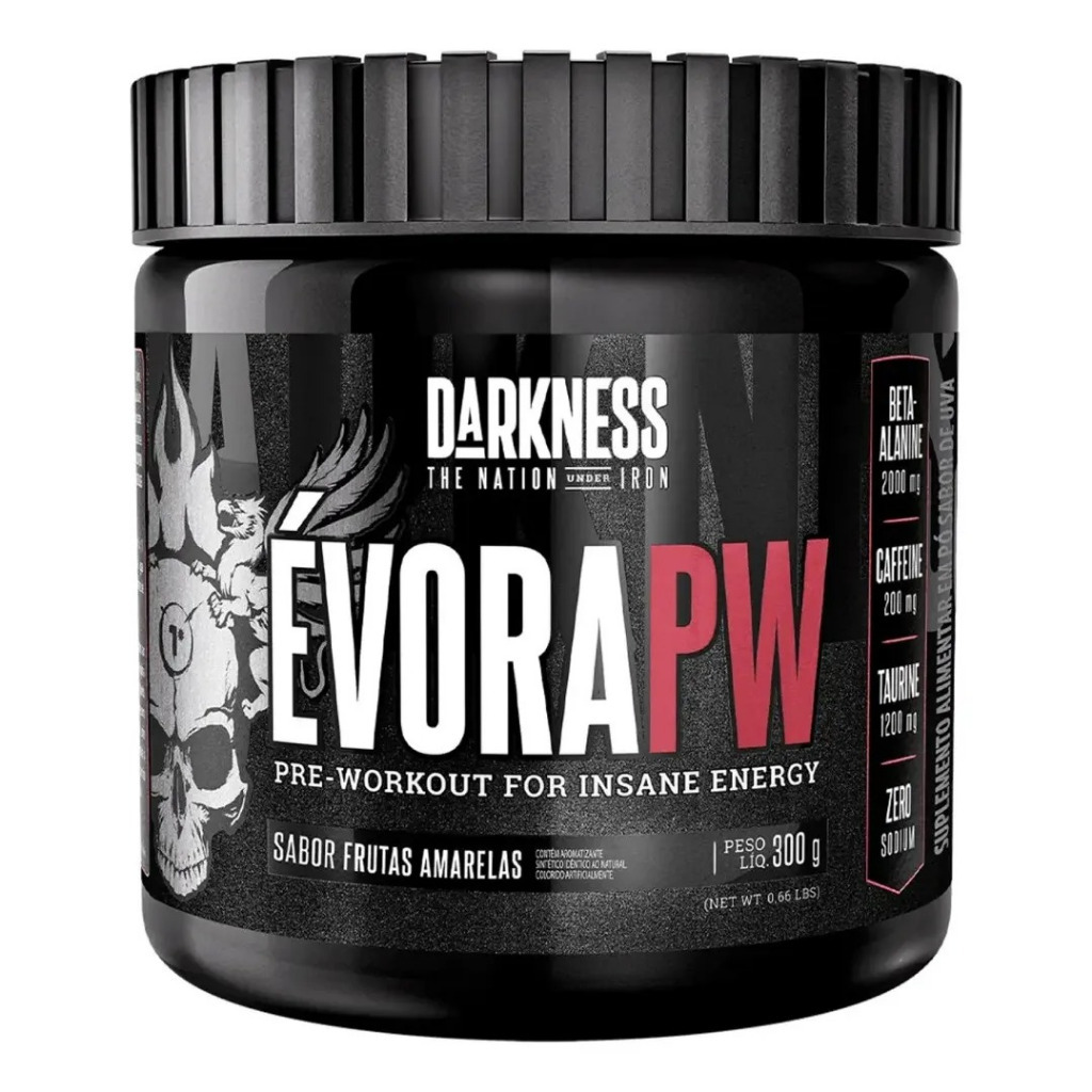 Pré Treino Évora PW Darkness 300g Energia Foco Força Sabores