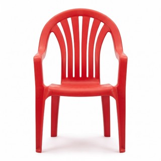 Cadeira Poltrona Paulista 182kg Preta Plástico Resistente Jardim Com Braços