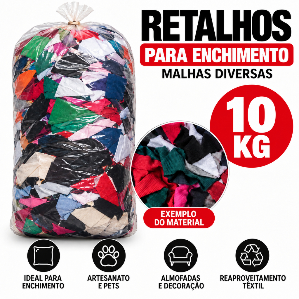 10kg Retalhos De Tecidos Enchimentos Saco De Pancada Outros