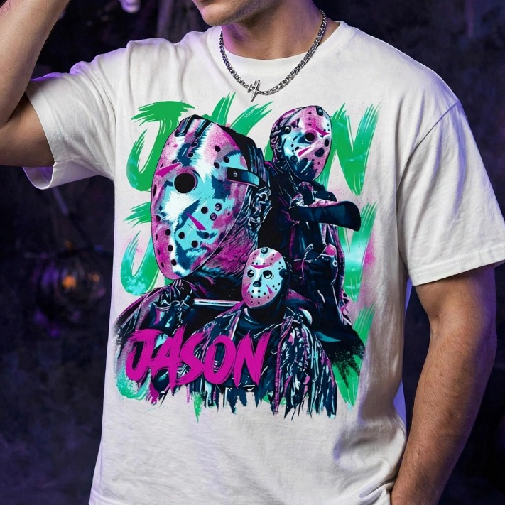 Camisa Camiseta Oversized Filme Terror Jason Voorhees Unissex Halloween Personagem Sexta Feira 13