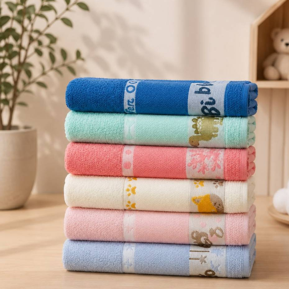 Kit/C 1,2 ou 3 toalha de Banho Infantil Kids Bebê Para Bordar Ponto Cruz 100% Algodão 75x110 Menino Meninas