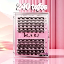 New Show Cílios Postiços 240PCS Volume 10P/20P/30P/40P/50P D Curl Mix 9-14mm Extensão Profissional