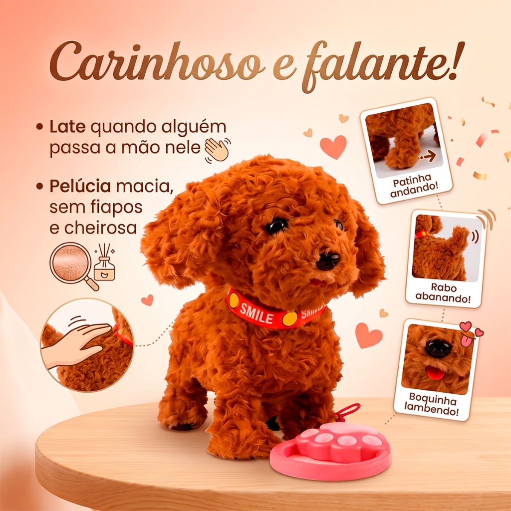 Cachorro Pet De Pelúcia Husky Interativo Fala Com Movimento E Som Brinquedo Cachorrinho Infantil · foto 2