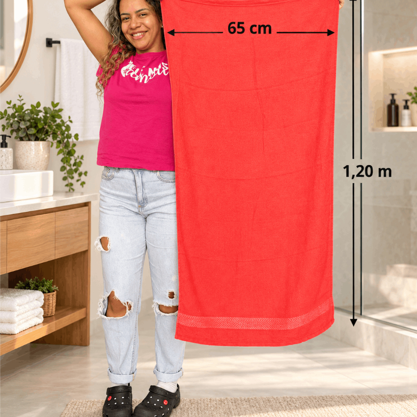 2 Toalhas de Banho 65x125cm Macia Felpuda Super Absorvente · foto 2