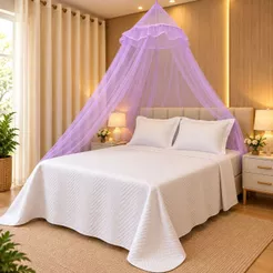 Mosquiteiro de Teto Casal Box / Queen Com Elástico De Renda Filó, Proteção De Mosquitos e Insetos.