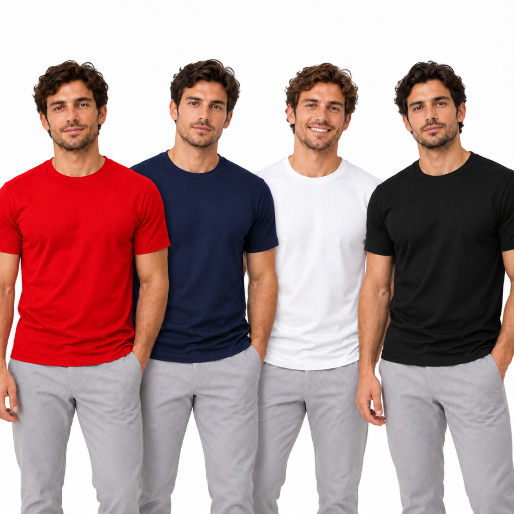 Camiseta Básica Masculina 100% Algodão Lisa Slim Premium Básica Casual Dia a Dia Academia