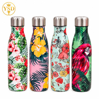 Garrafa 500ml Inox com Tampa Rosqueável Estampada Garrafa para Água Academia Trabalho Passeio