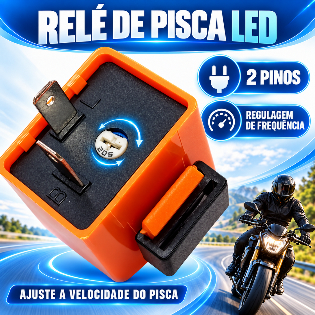 Kit 4 Pisca Seta Led Slim Sequencial Palito Universal + Rele de Pisca 2 Pinos Xre 300 Cb 300 Fazer — imagem 2 de 2