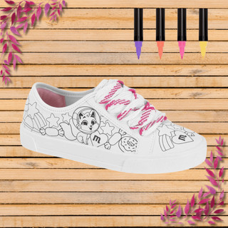 Tênis Infantil Menina Molekinha Canetinha Colorir Divertido Feminino Juvenil Pintável Escola Arte Confortável Divertido