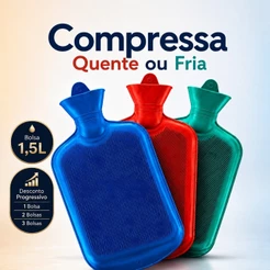 Bolsa Água Quente Térmica 1.5L Compressa Quente Fria Grande