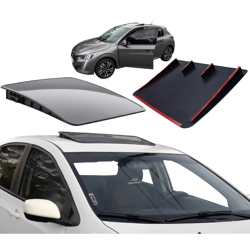 Teto Solar Elevado Falso Universal Genérico Rígido Plástico Para Todos Carros Com Teto Liso