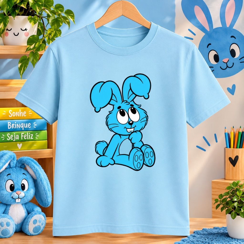 Camiseta Infantil Turm4a Da M0nica Cartoon Malha 30.1  Feminino Masculino 100% Algodão Estampado DTF