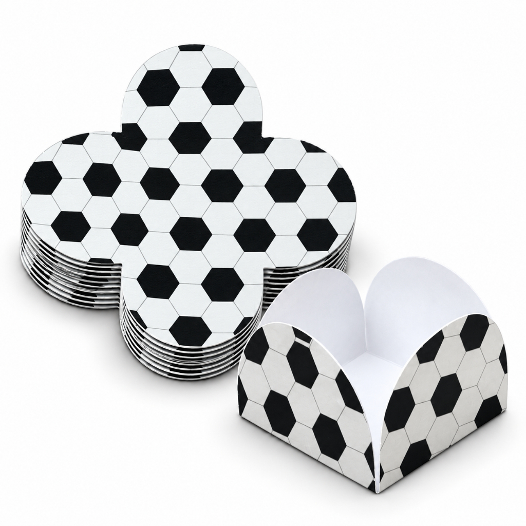 50 ~ 200 Forminhas 4 pétalas para Doces e Brigadeiros Tema FUTEBOL - Decoração para Festas Aniversário FUTEBOL