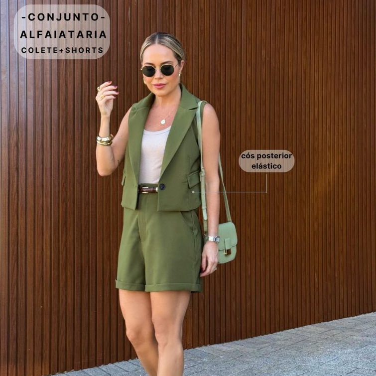 Conjunto Alfaiataria Colete e Shorts: Quiety Luxury