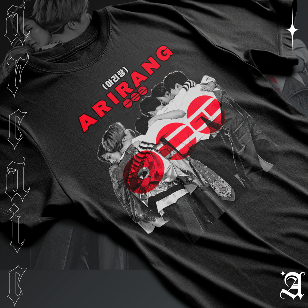 Camiseta Básica OU Oversized Algodão Estampada Symbol Streetwear Y2k B T S Arirang World Tour Trend Hype Bangtan 2026