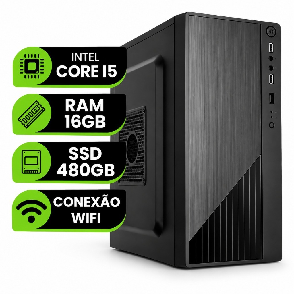 Computador Intel Core i5 2ª Geração | 16GB | SSD 480GB - DDR3