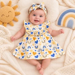 Vestido bebê algodão Nicoly