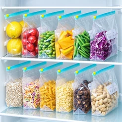 Kit 20/15/10 Sacos Herméticos Reutilizáveis para Alimentos Freezer e Geladeira