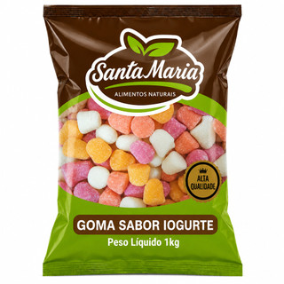 Bala festa goma Sabor Iogurte 1 kg - Santa Maria Alimentos