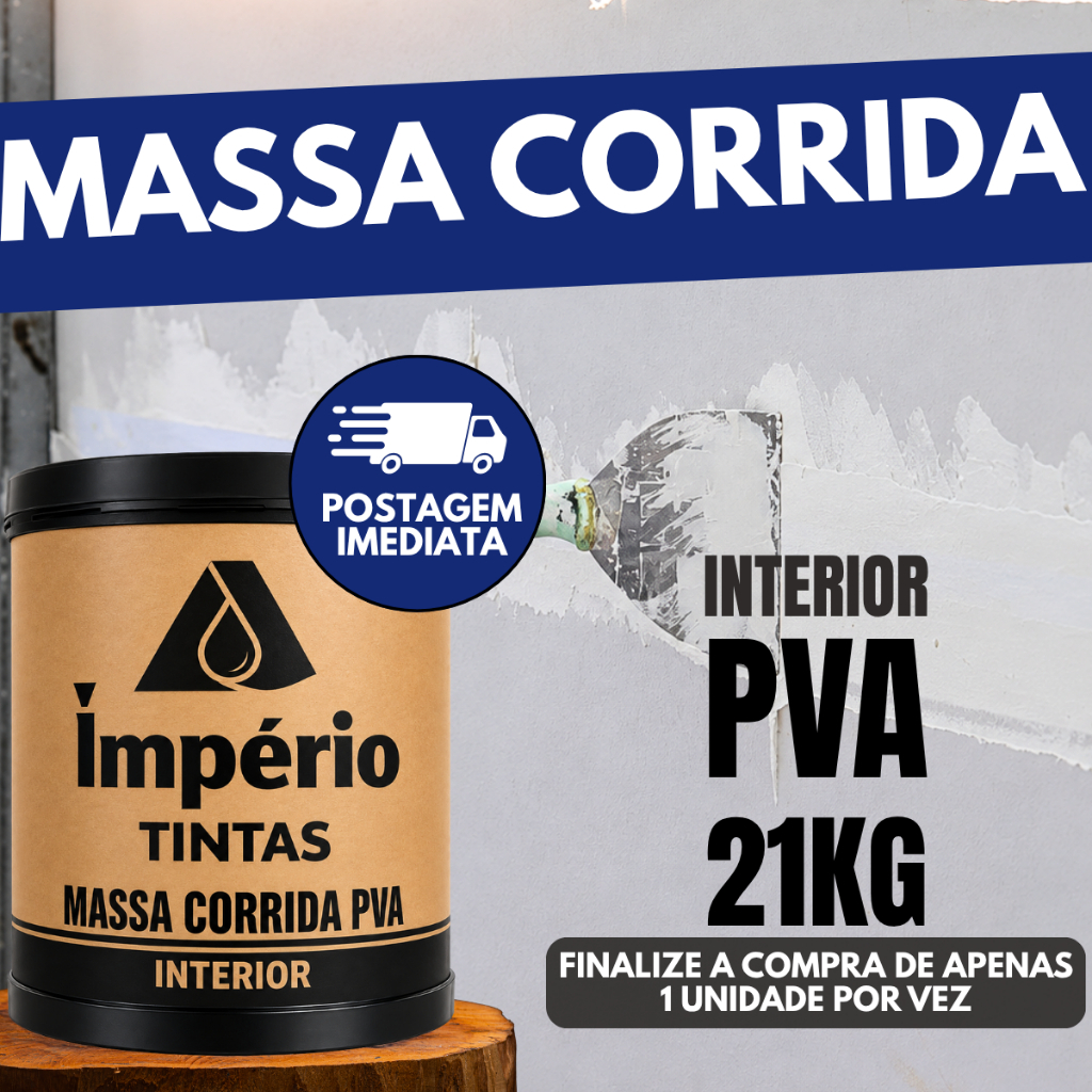 Massa Corrida 21kg Império para Parede Interna Revestimento Branco Liso Pronto para Uso