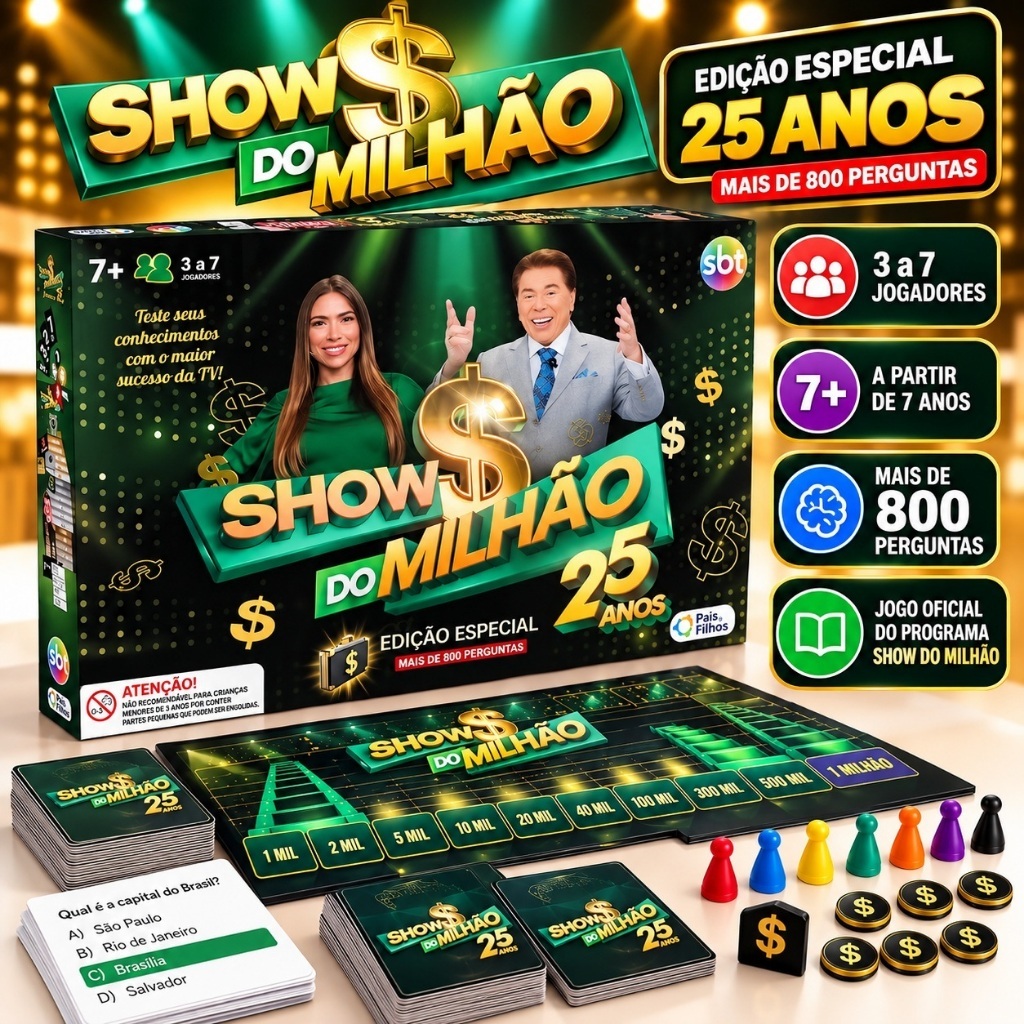 Jogo Show Do Milhão Edição Especial 25 Anos Pais E Filhos