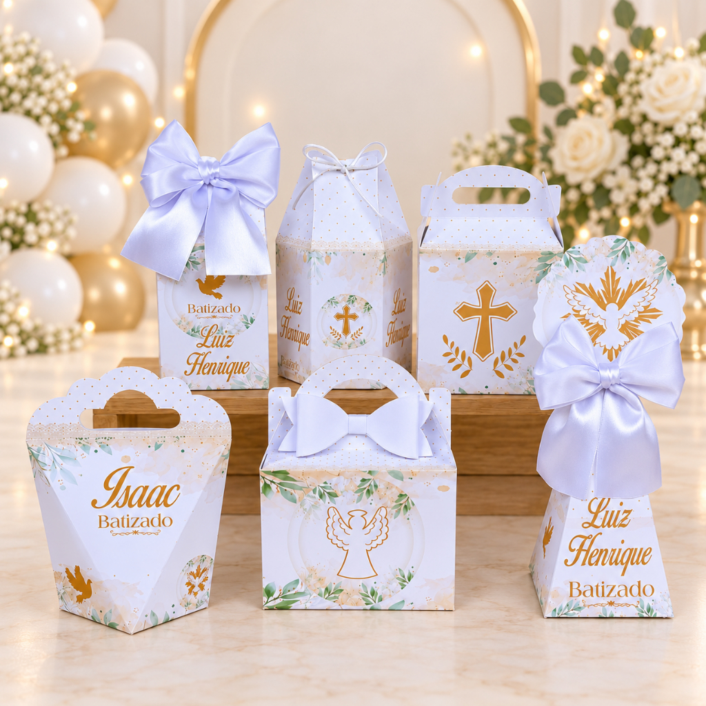 Lembrancinhas Personalizadas BATIZADO KIT CAIXINHAS papelaria