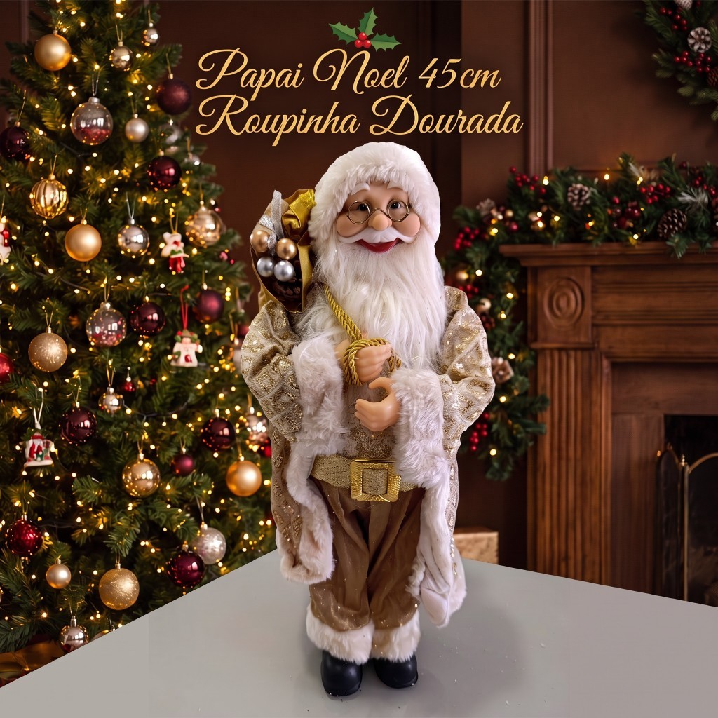 Boneco Papai Noel 45cm enfeite de natal decoração natalina