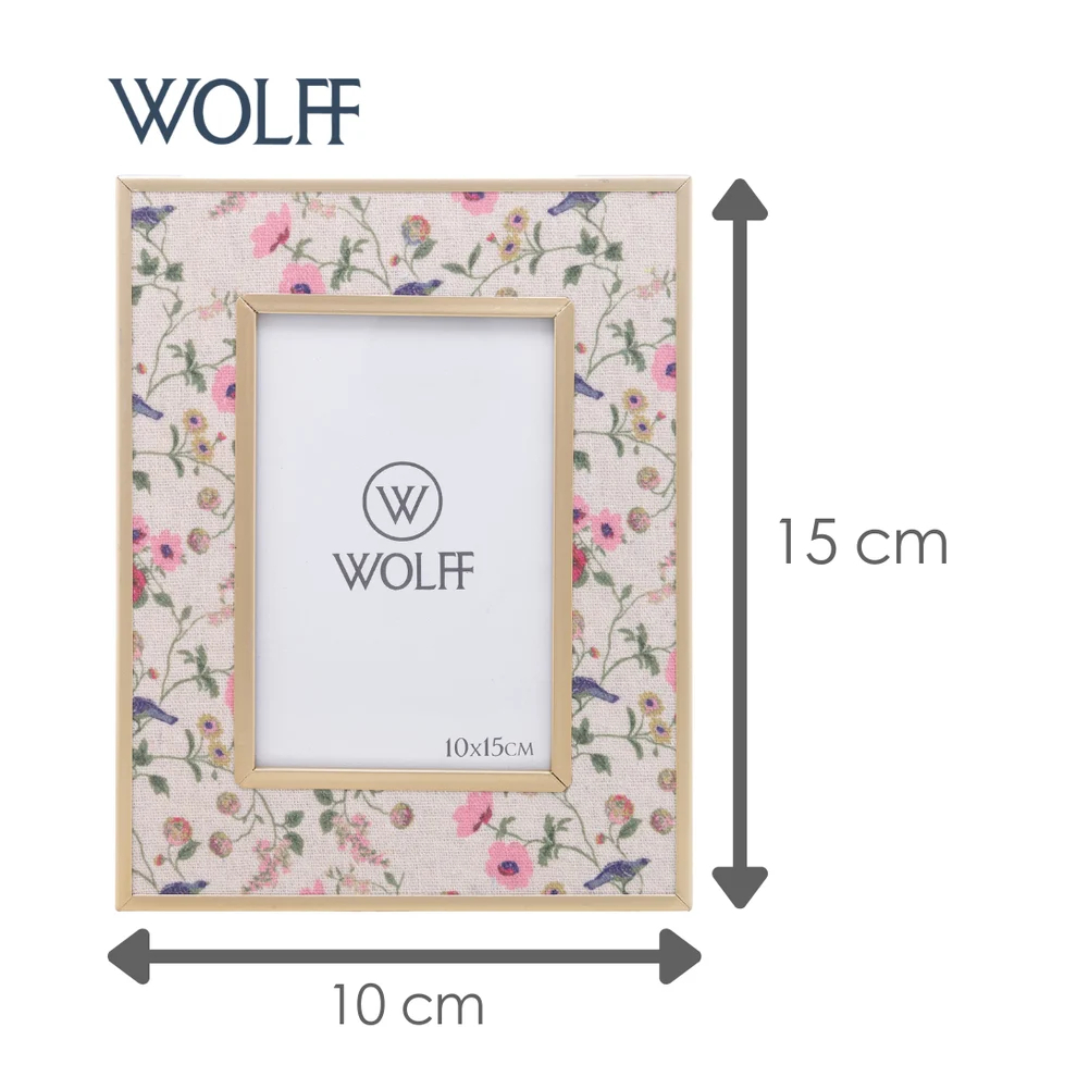 Porta Retrato Blossom Garden 10x15cm Metal Dourado Wolff para Foto Decoração Mesa Aparador Quarto Sala Presente Elegante · foto 2