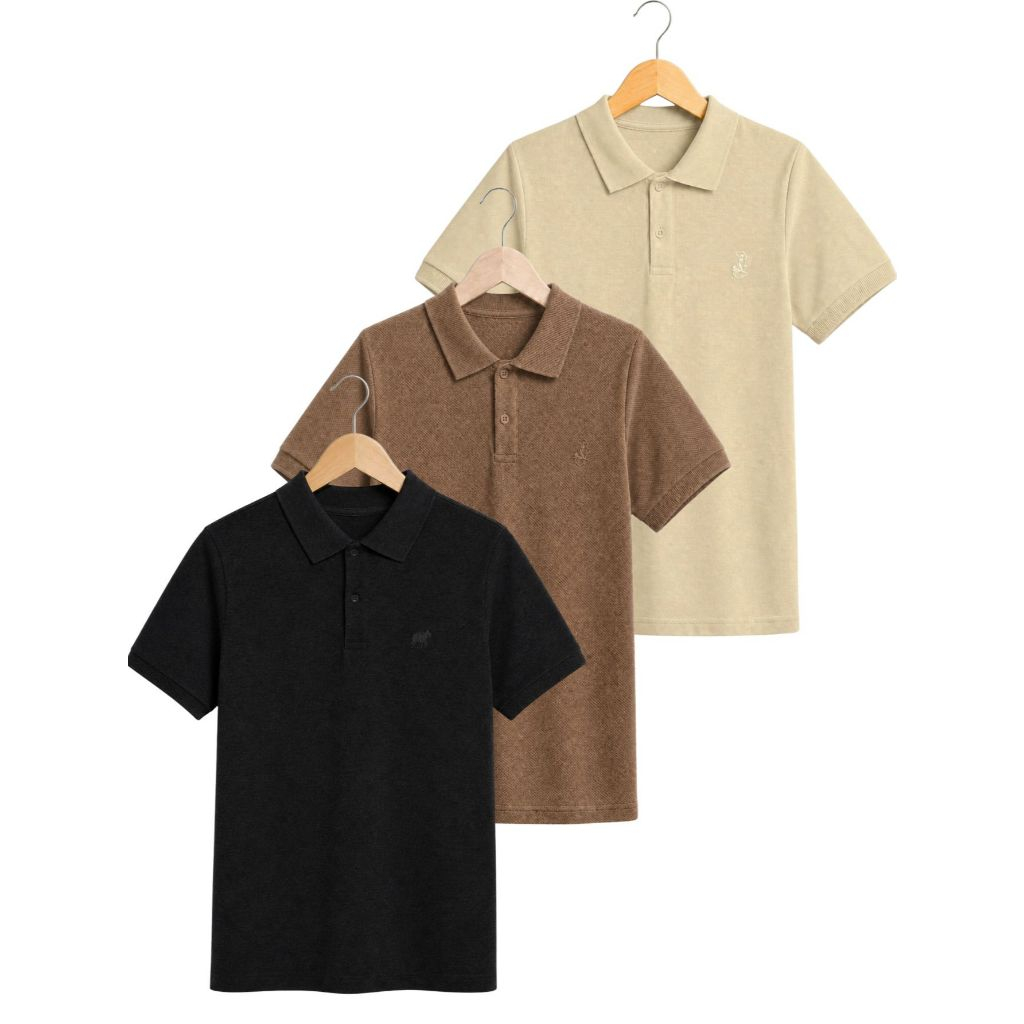 Kit 3 Camisa Polo Piquet Infantil Menino Juvenil Masculina