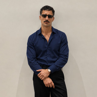 Camisa Social Masculina Slim Fit Lisa Em Tecnologico Com Colarinho Inglês E Manga Longa Todas as Cores