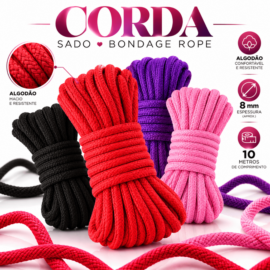 Cordas Sado Bondage Bdsm Imobilização Amarrar Prender Dominar Shibari kinbaku Fantasia Excita Sex Shop