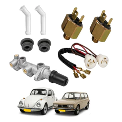 Kit Chicote Conector Cilindro Mestre Freio Duplo Fusca