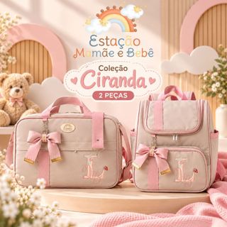 Kit bolsa maternidade Personalizado 2 peças menina | Coleção Ciranda Baby