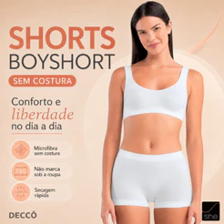 Calcinha Boyshort Feminina She Microfibra Sem Costura Confortável Anatômica Original